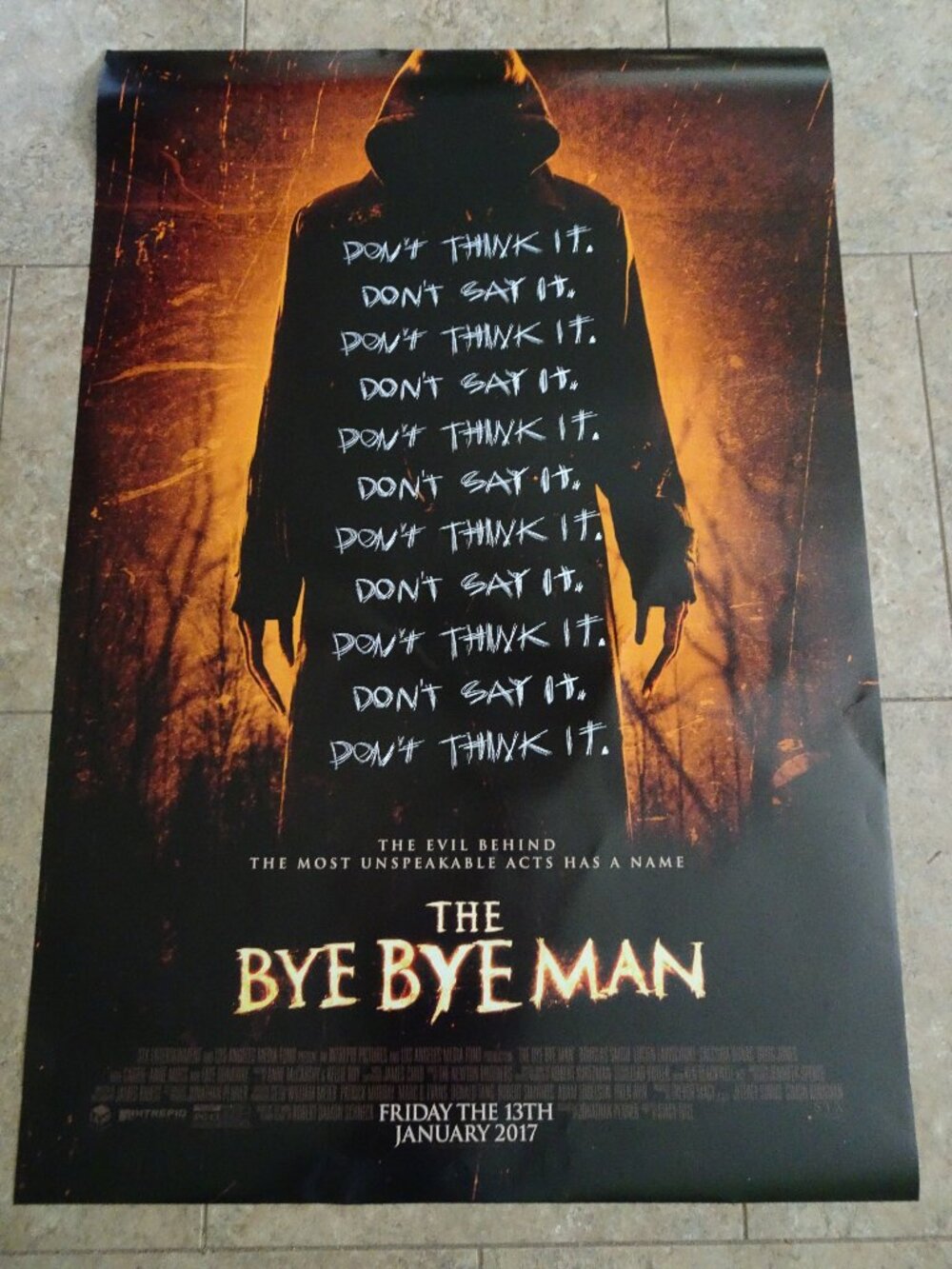 The Bye Bye Man - Movie Poster with Doug Jones as the Bye Bye Man - with credits